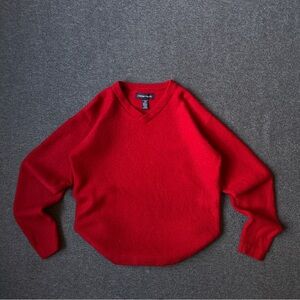 Denver Hayes Vibrant Red V-Neck Sweater